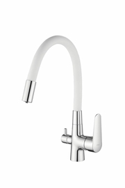 Смеситель Esko Coral для кухни с подключением к фильтру, белый, CL 03 W - фото, отзывы, цена